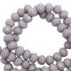 Faceted glass beads 8x6mm disc Light anthracite-pearl shine coating